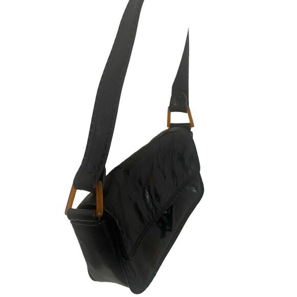 Cole Haan Black Leather Shoulder Hobo Bag Small/Medium Trendy Classic Designer - Picture 4 of 13